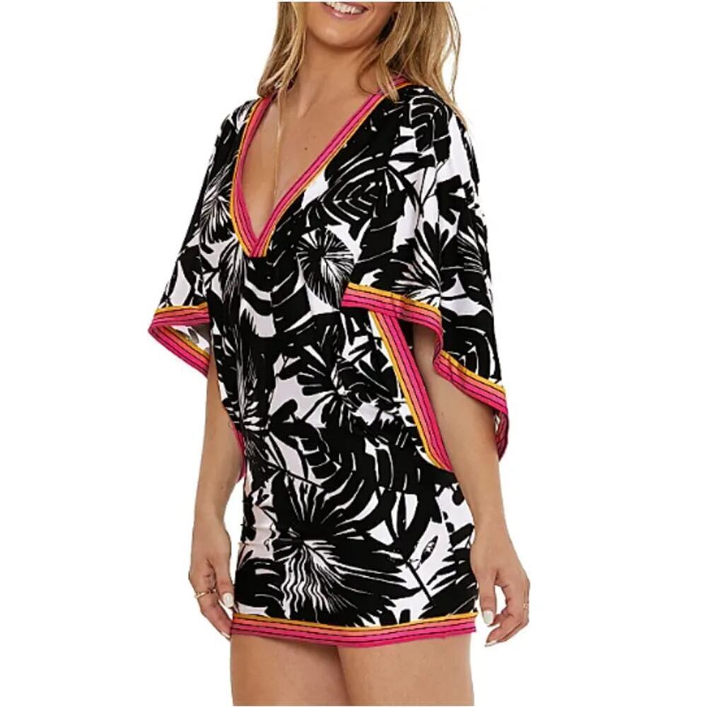 Trina Turk Women's Black Vanilla Lennox Printed Swim Dress Size L - Picture 3 of 8